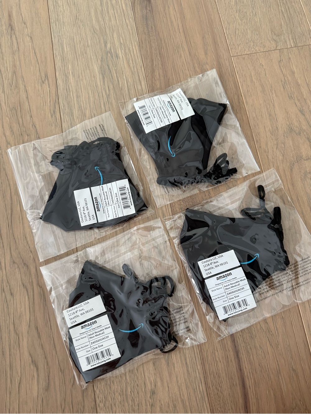 Reusable Black Face Masks (Set of 4)
